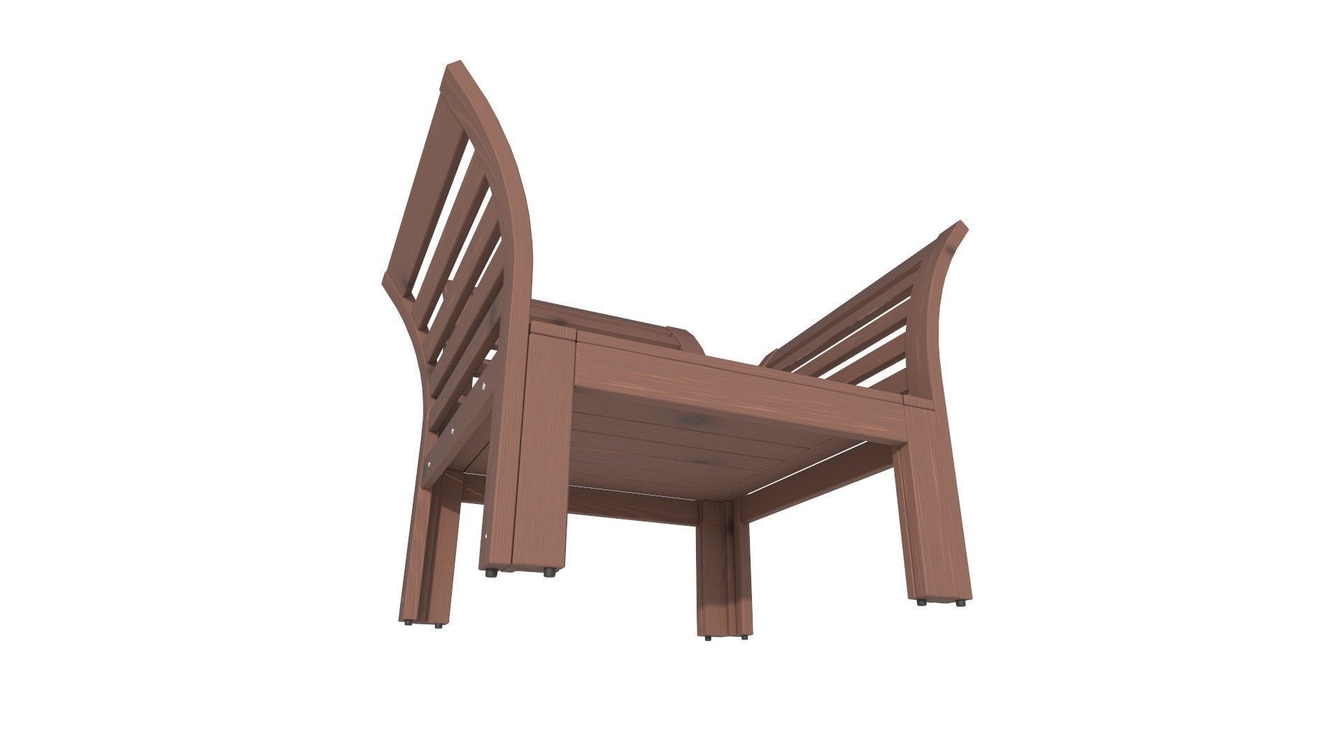 Armchair wooden chair 3D model_36