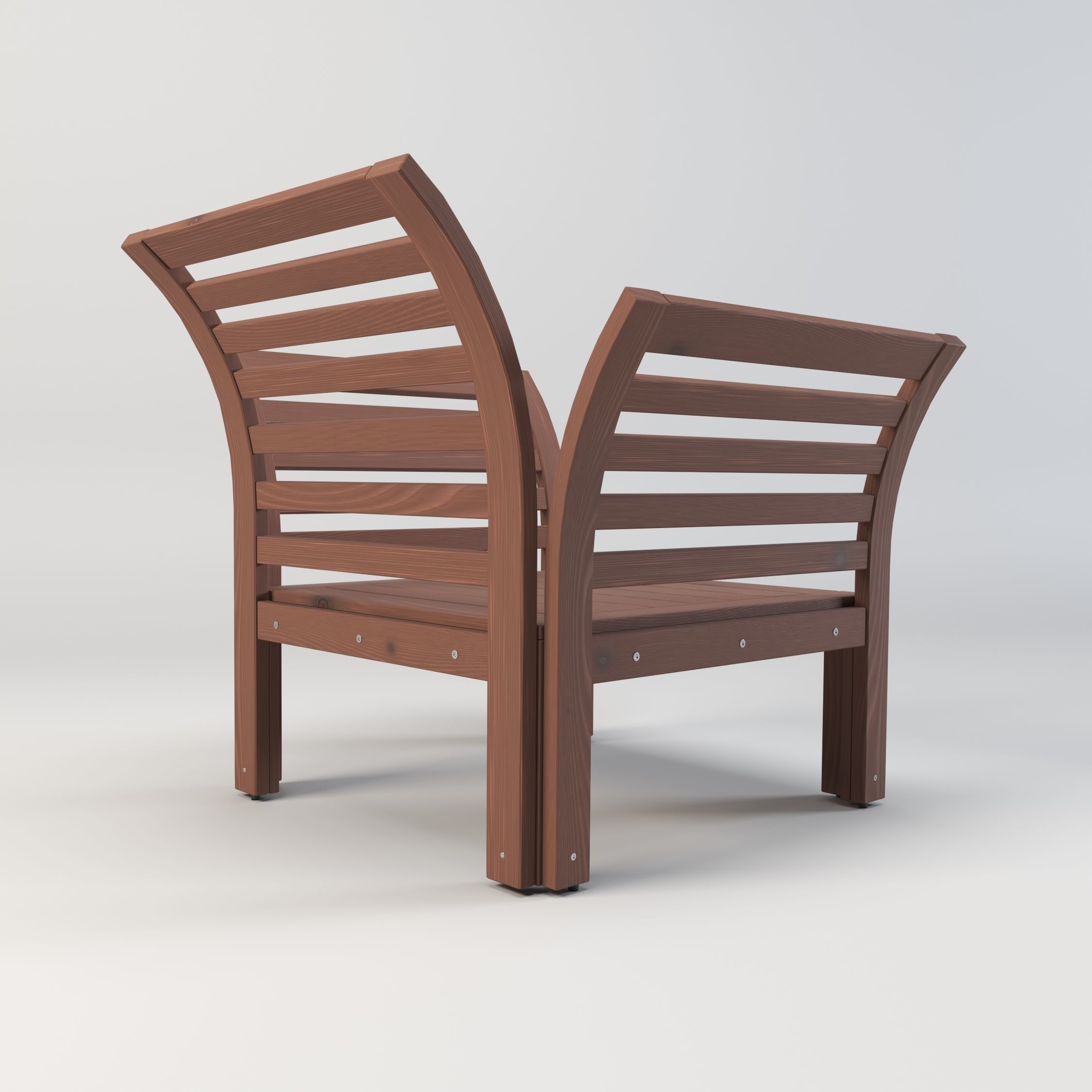 Armchair wooden chair 3D model_6