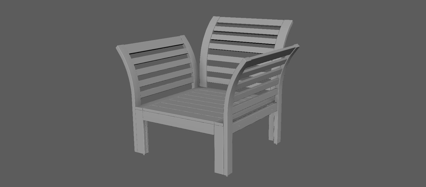 Armchair wooden chair 3D model_20