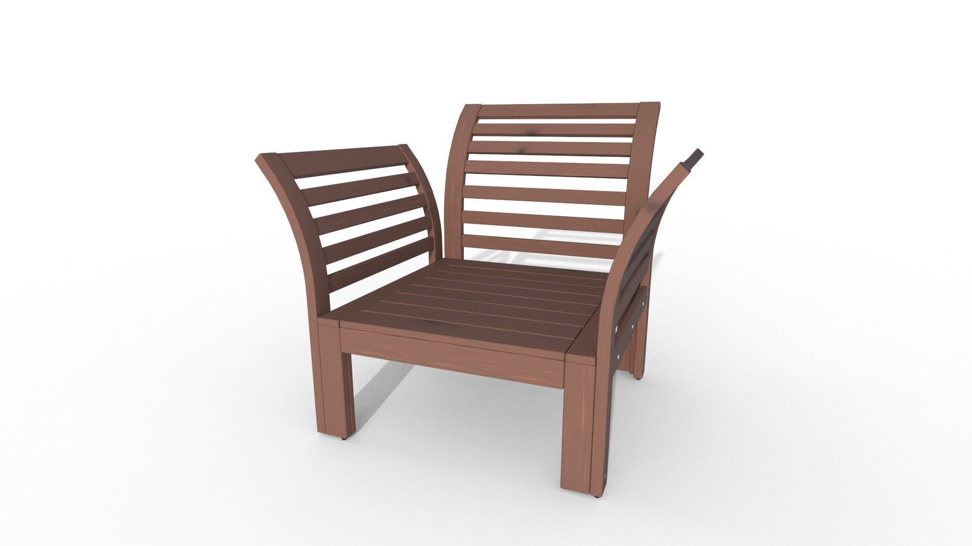 Armchair wooden chair 3D model_34