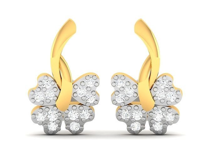 Solitaire Women Earring 3D print model