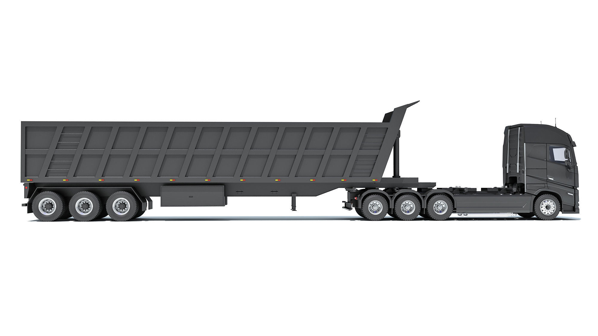 Truck with Tipper Trailer 3D model_5