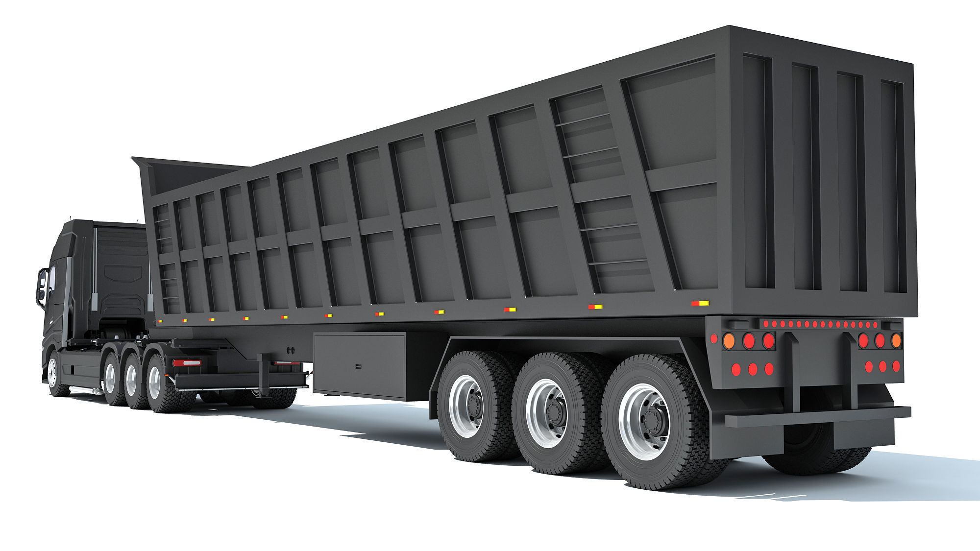 Truck with Tipper Trailer 3D model_3