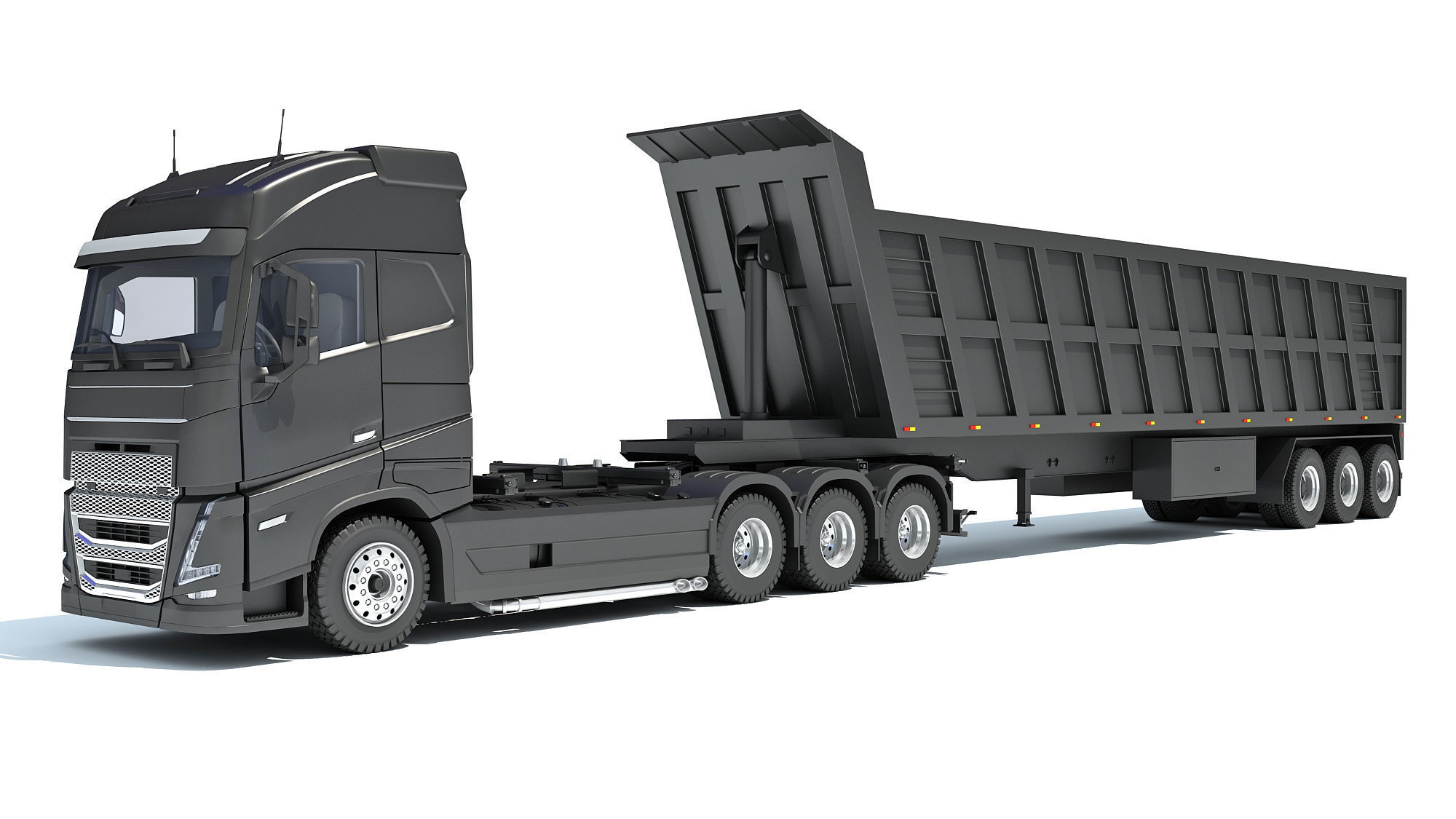 Truck with Tipper Trailer 3D model_10