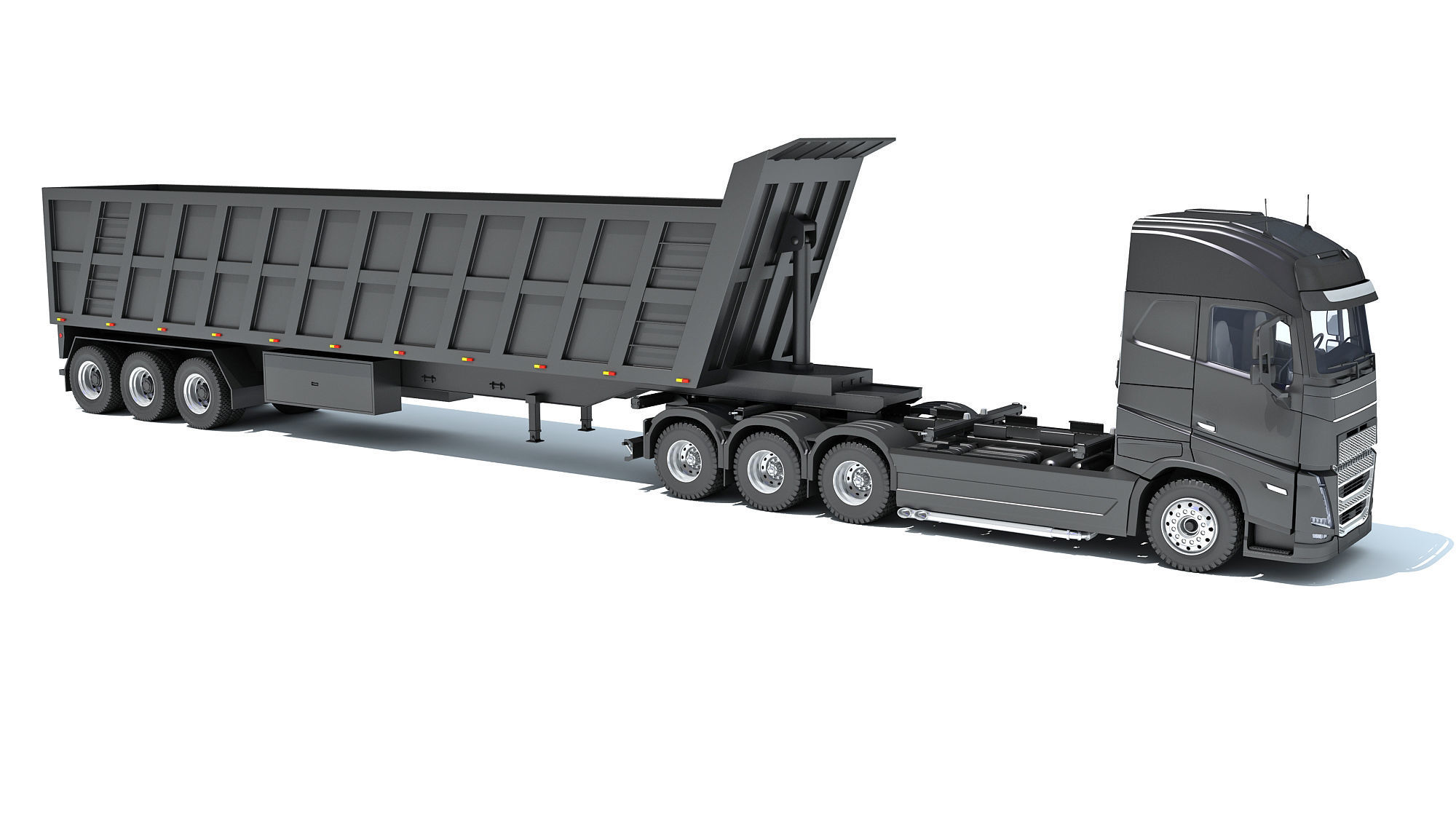 Truck with Tipper Trailer 3D model_7