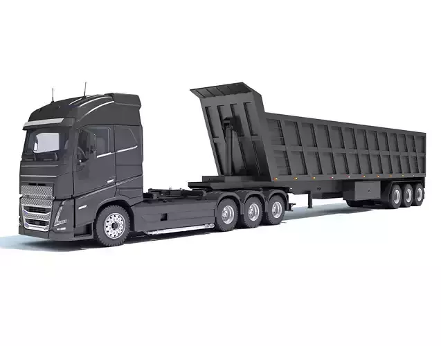Truck with Tipper Trailer 3D model