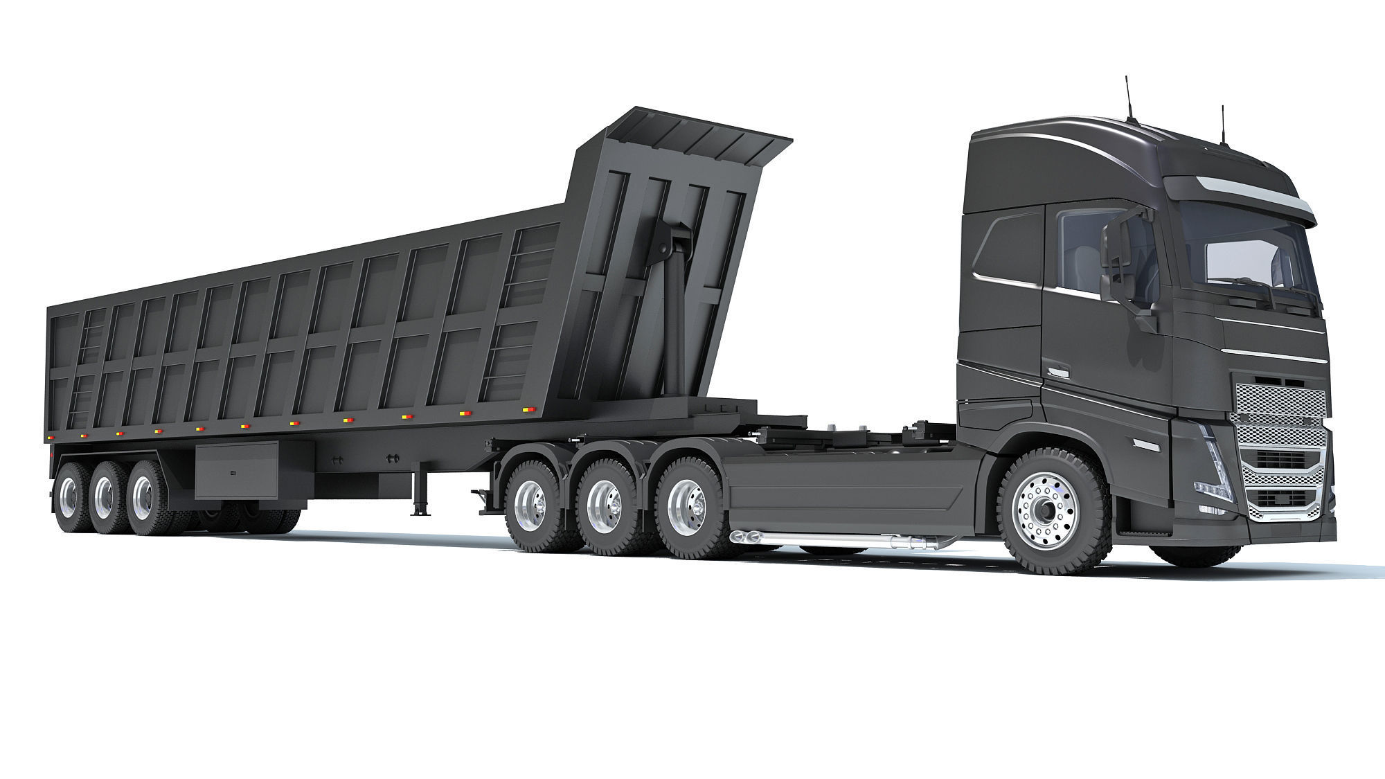 Truck with Tipper Trailer 3D model_8