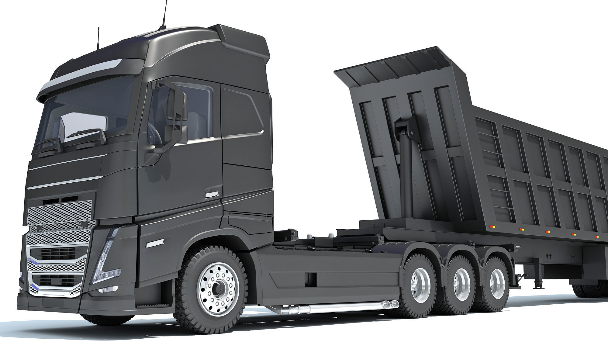 Truck with Tipper Trailer 3D model_12