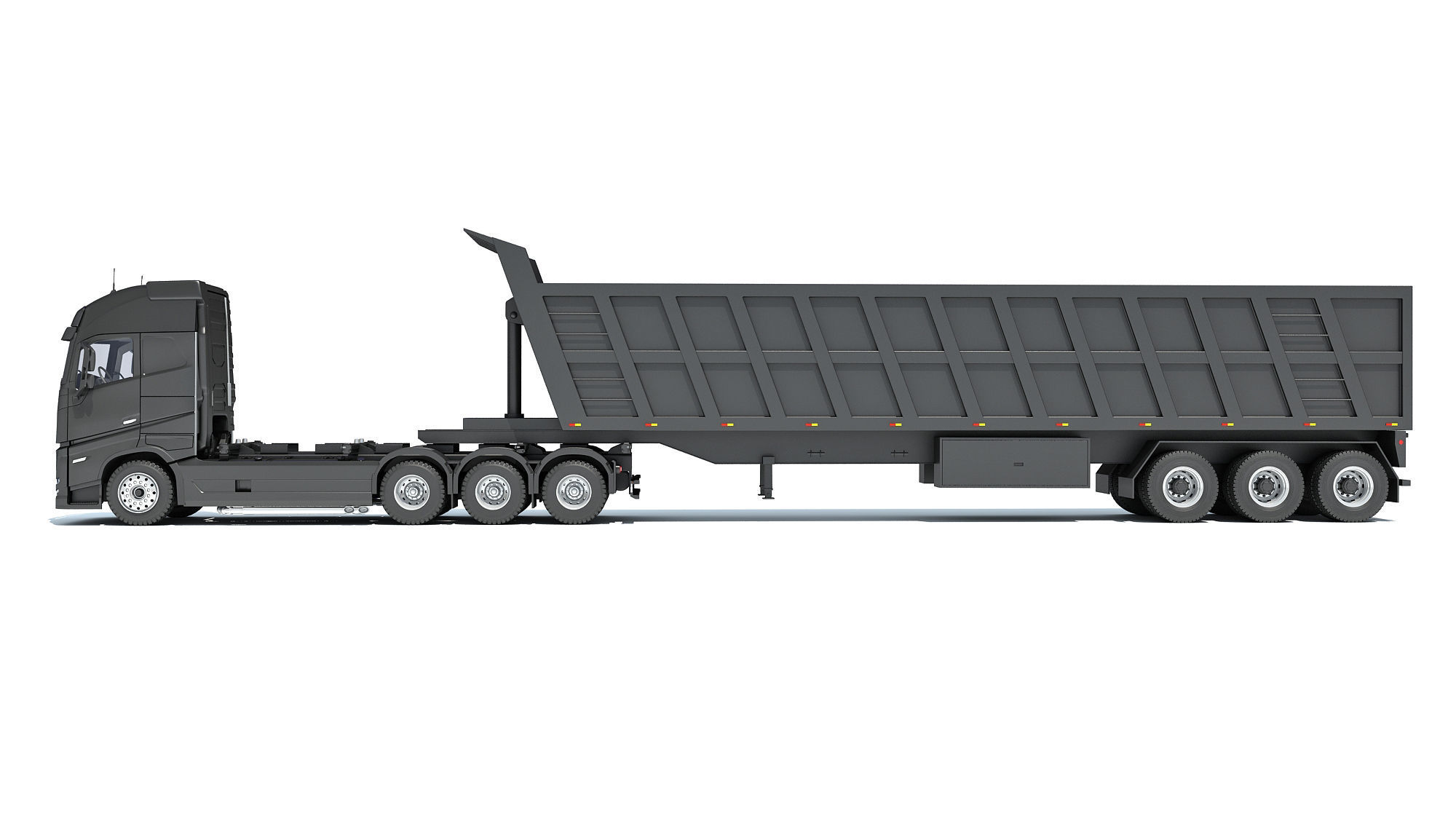 Truck with Tipper Trailer 3D model_1