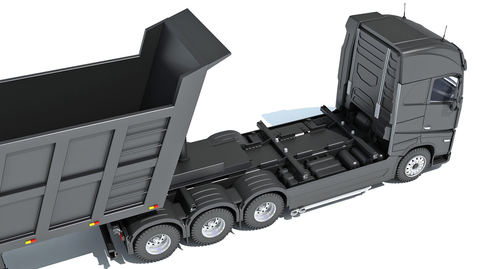 Truck with Tipper Trailer 3D model_14