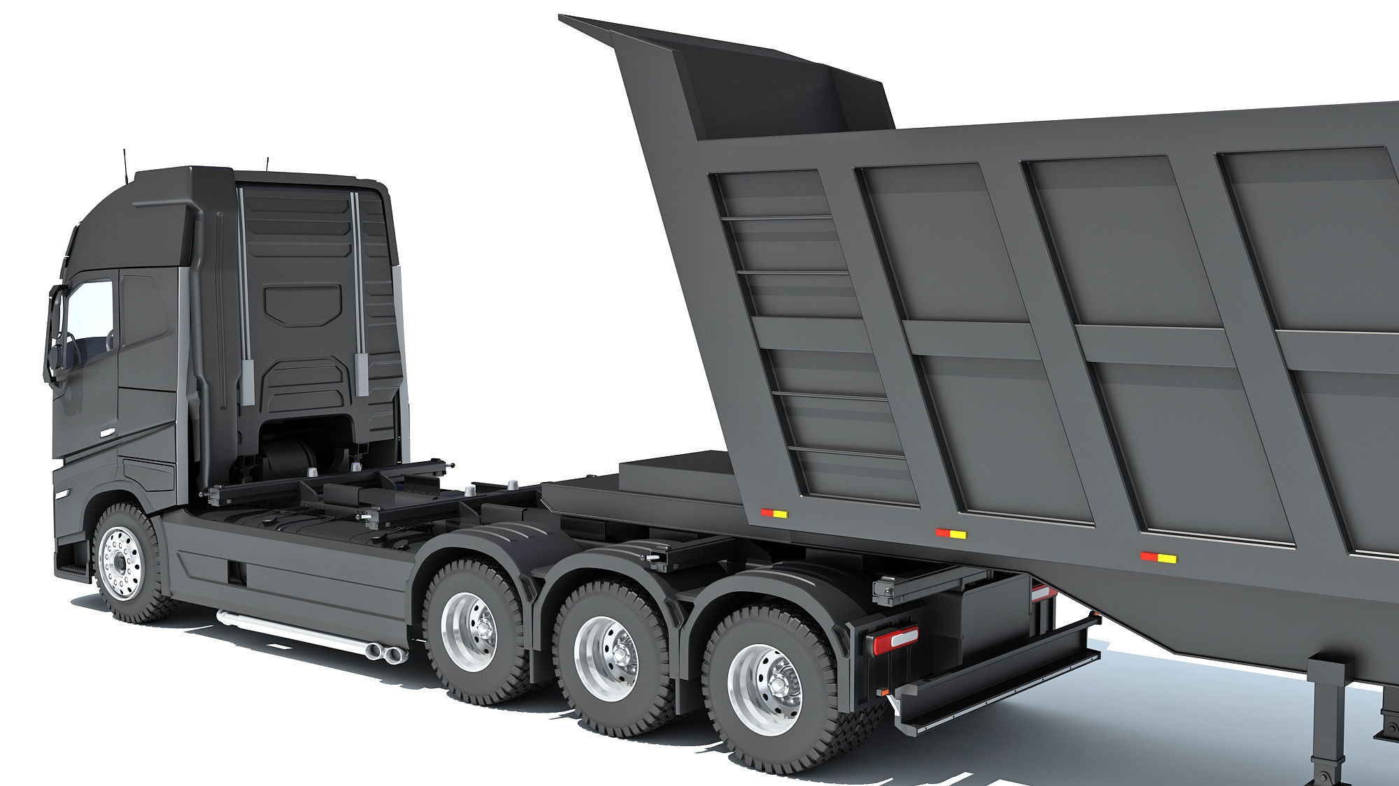Truck with Tipper Trailer 3D model_13