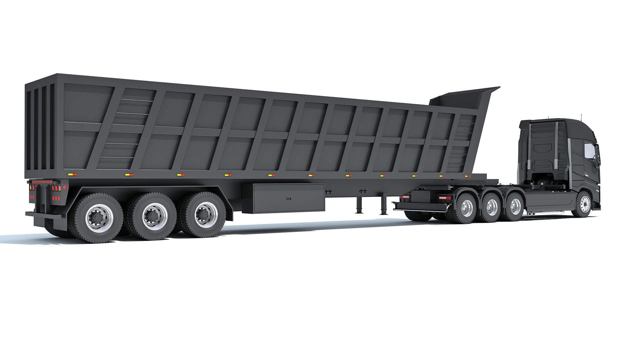 Truck with Tipper Trailer 3D model_4