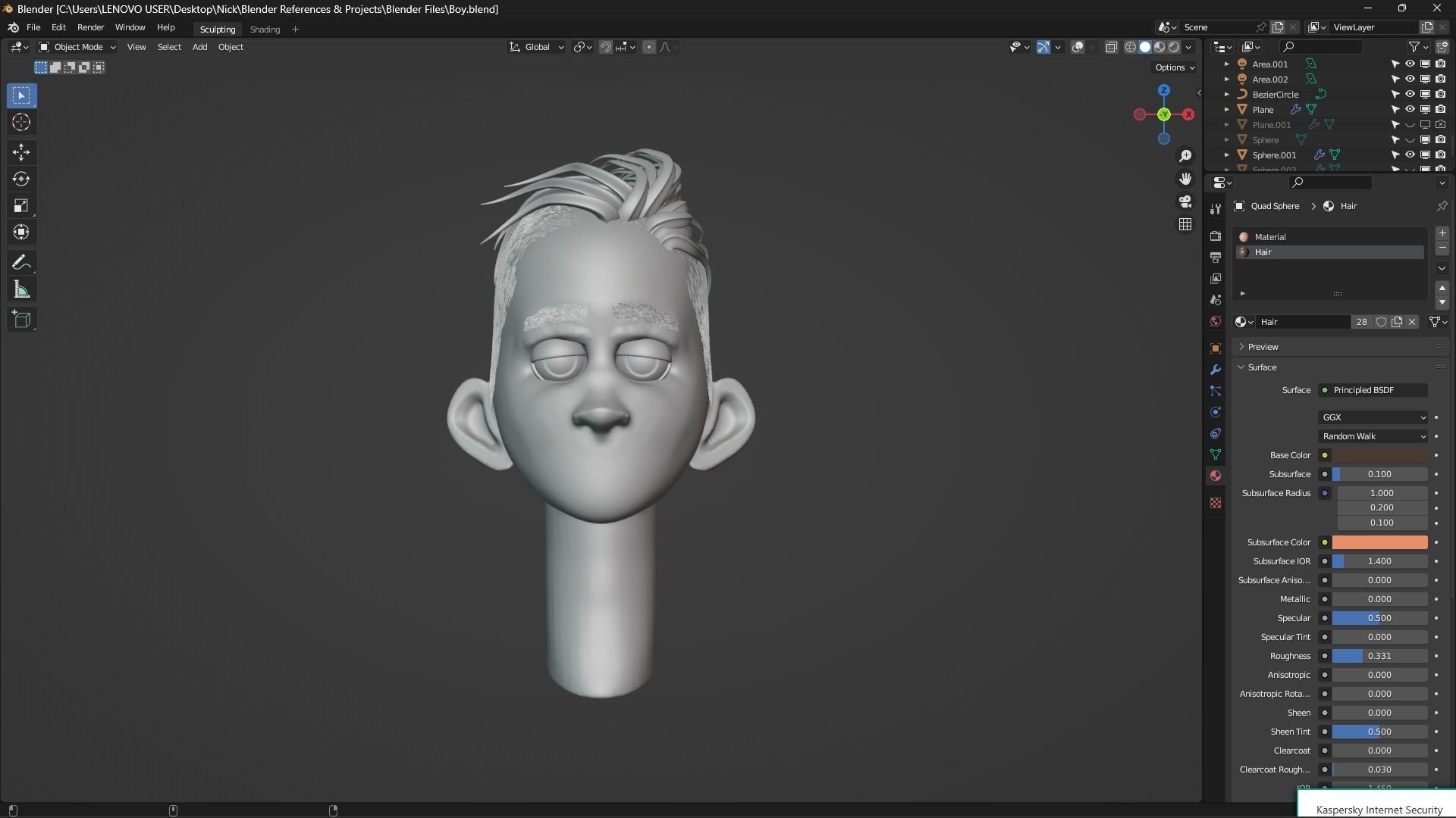 Stylized Character Head Free low-poly 3D model_2