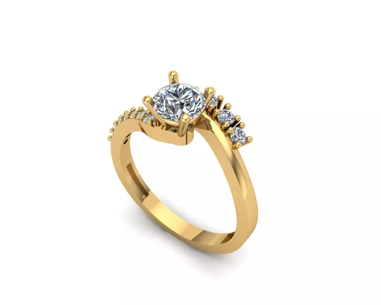 Solitaire ring Free 3D print model