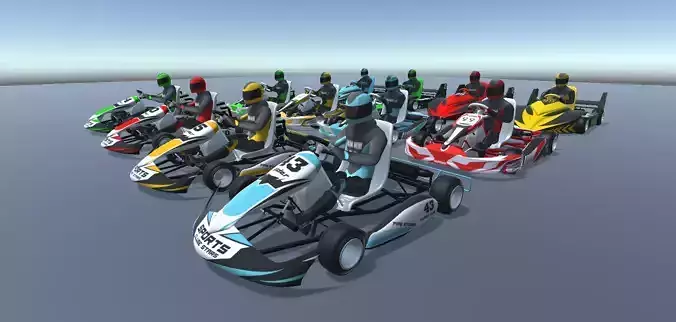 LowPolyKartsWithPlayerMegaPack go - kart racers