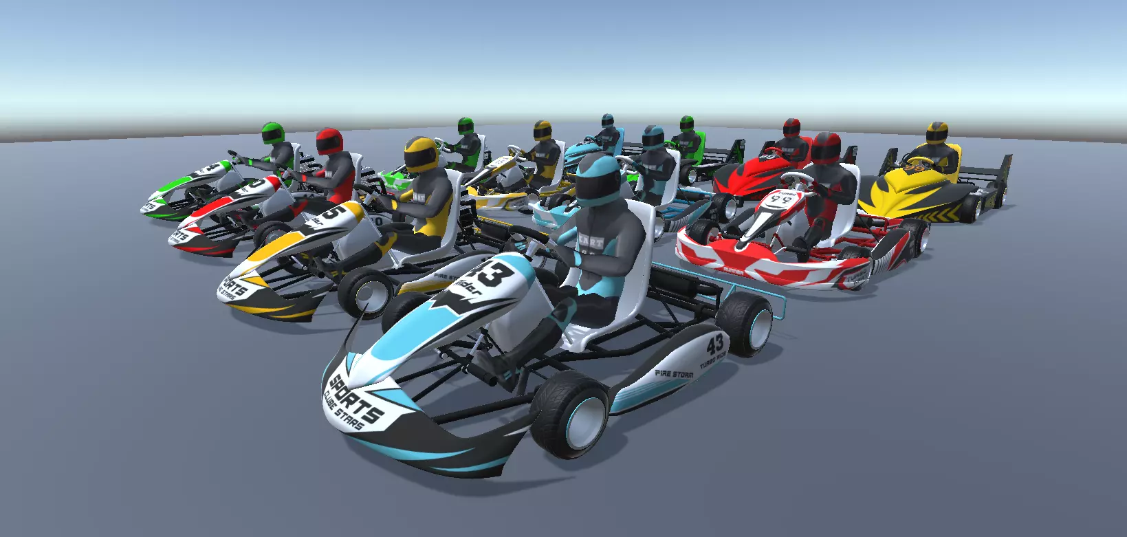 LowPolyKartsWithPlayerMegaPack go - kart racers Low-poly 3D model_0