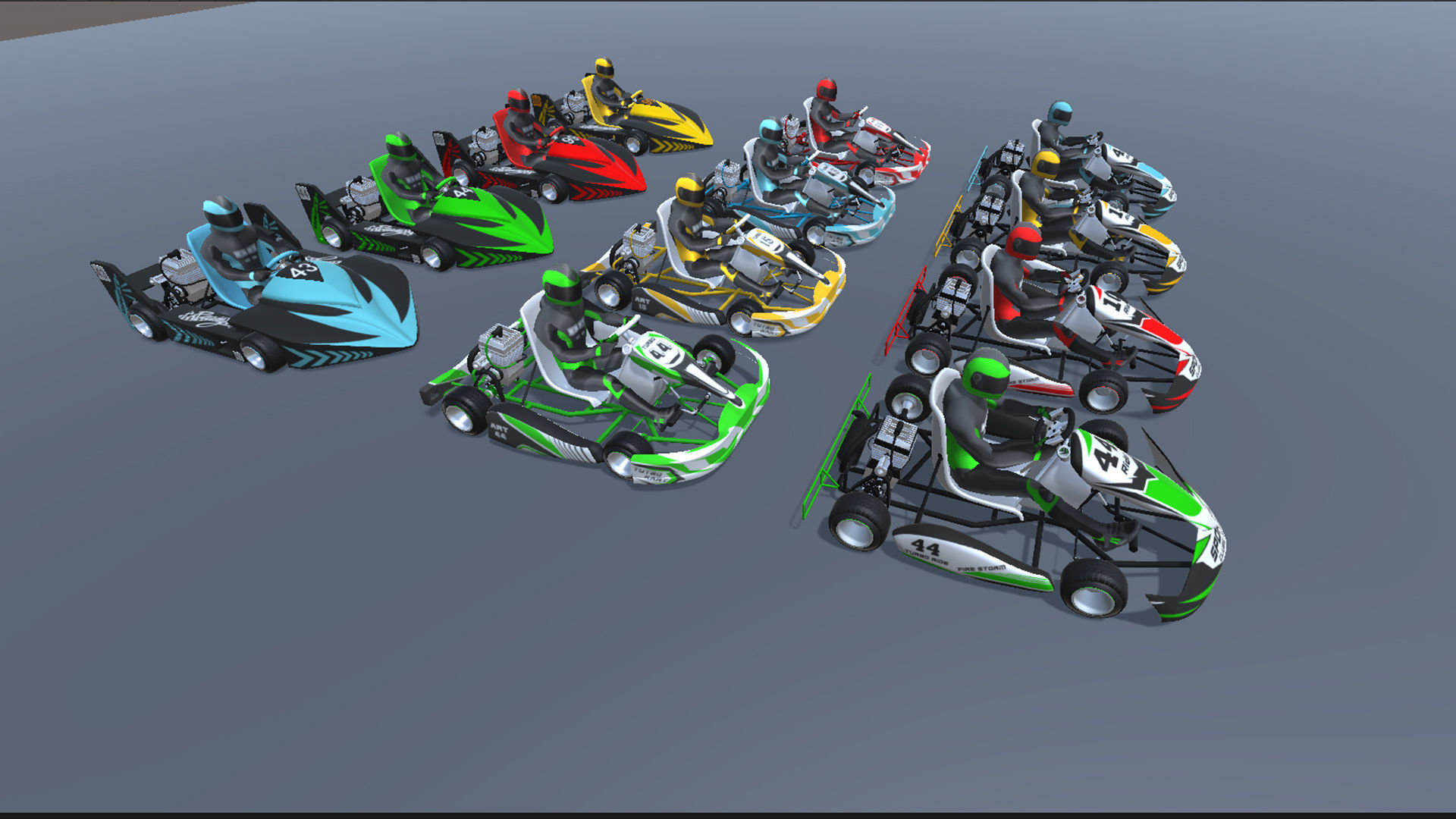 LowPolyKartsWithPlayerMegaPack go - kart racers Low-poly 3D model_4