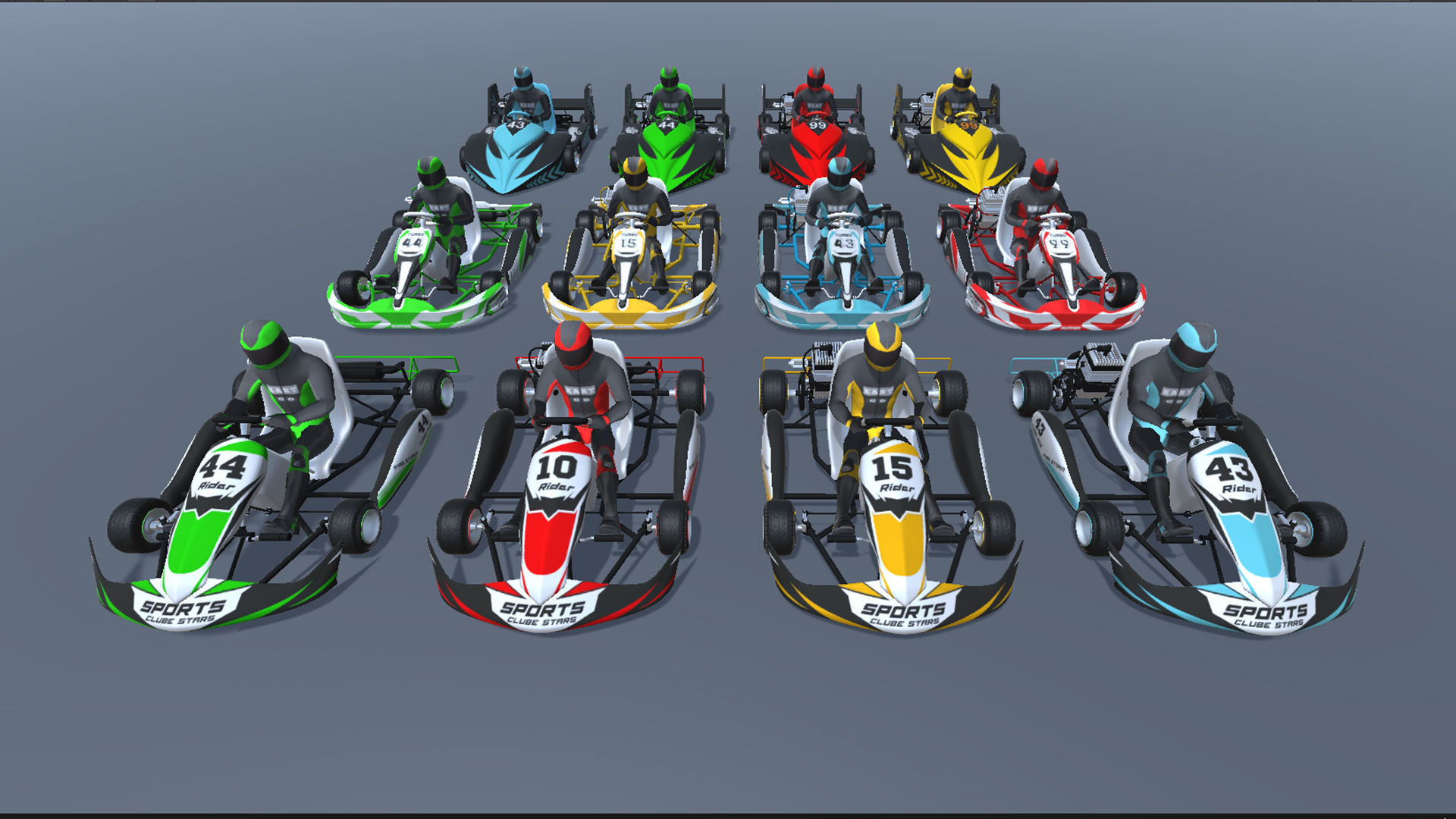 LowPolyKartsWithPlayerMegaPack go - kart racers Low-poly 3D model_2