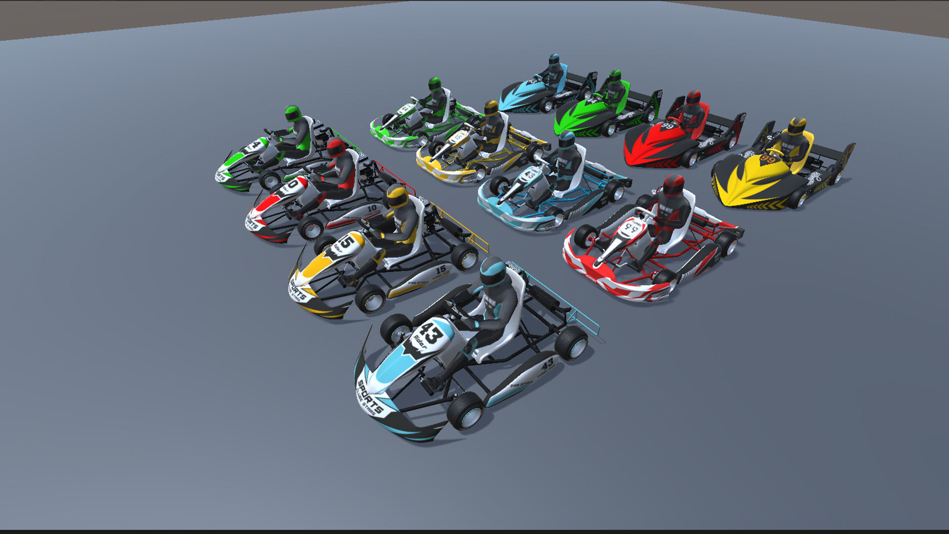 LowPolyKartsWithPlayerMegaPack go - kart racers Low-poly 3D model_1
