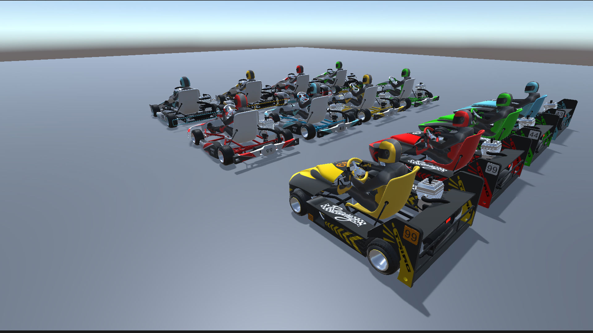 LowPolyKartsWithPlayerMegaPack go - kart racers Low-poly 3D model_5