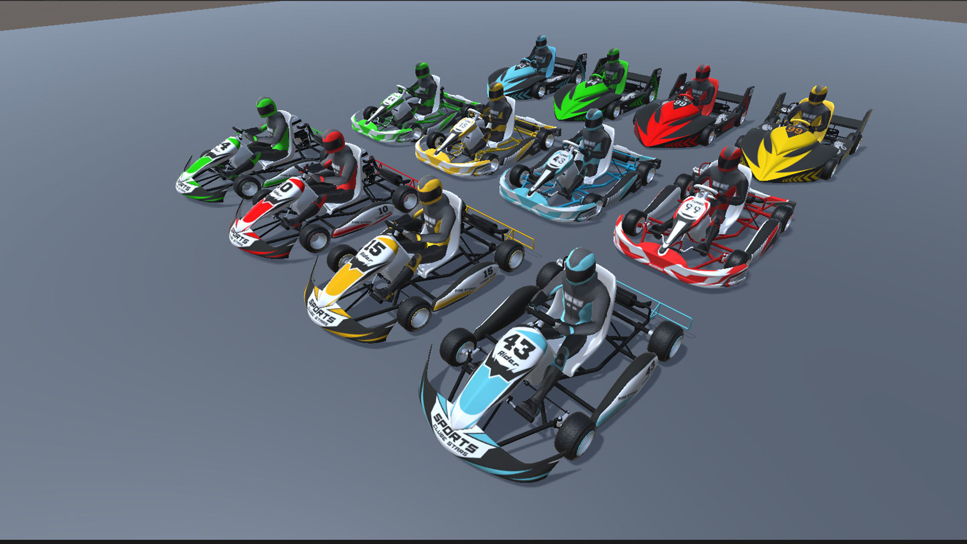 LowPolyKartsWithPlayerMegaPack go - kart racers Low-poly 3D model_3