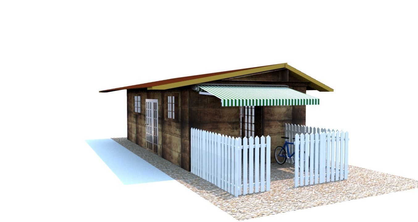 Wood House 3D model_2
