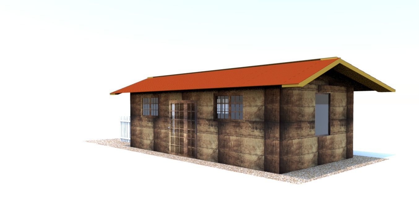 Wood House 3D model_4