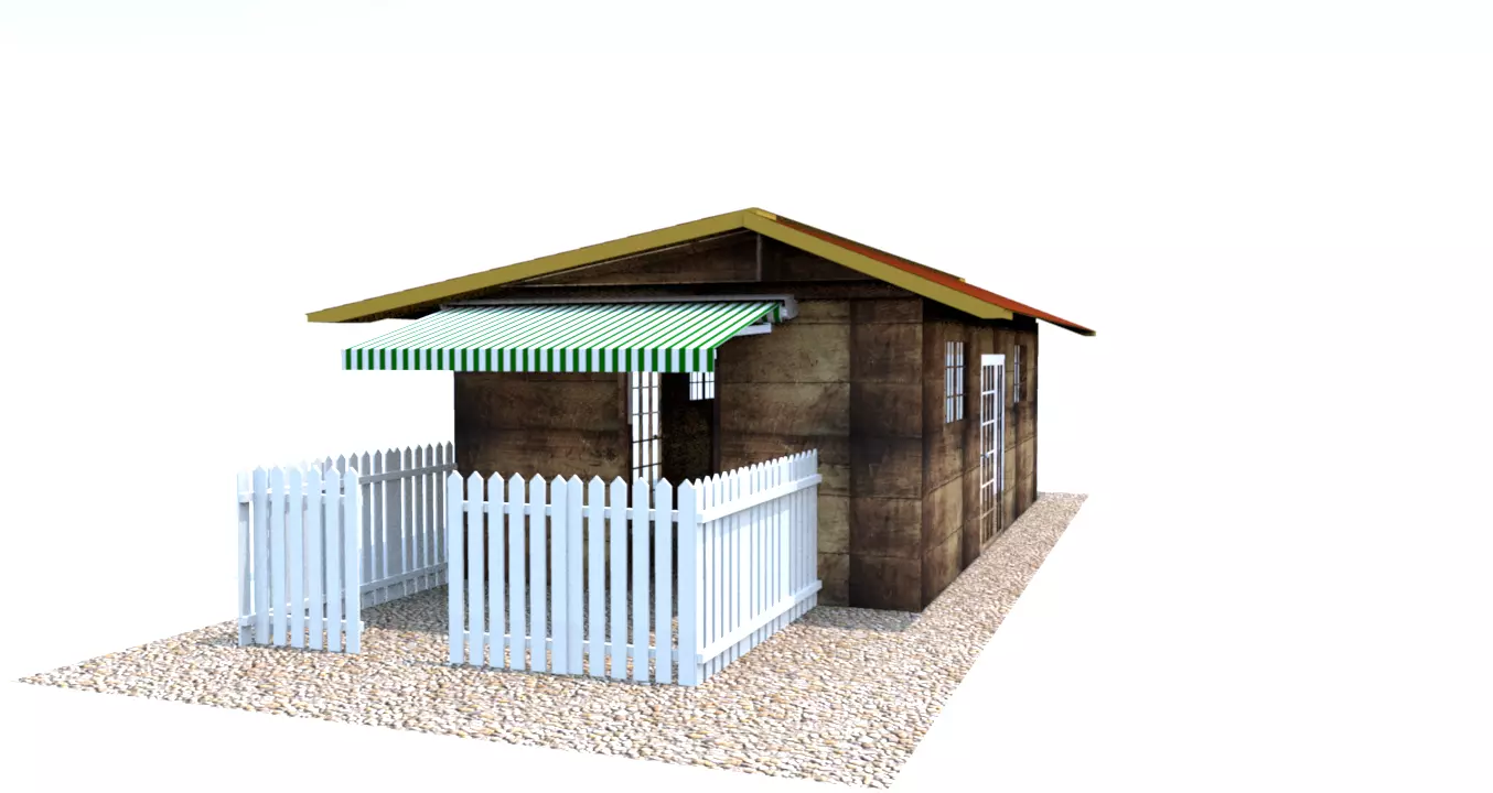 Wood House 3D model_0