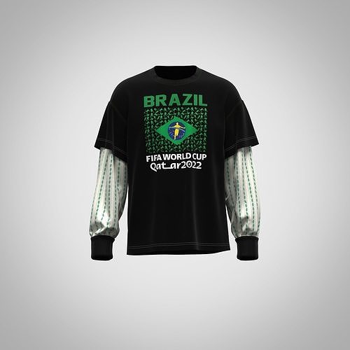 Mens layer t-shirt Low-poly 3D model