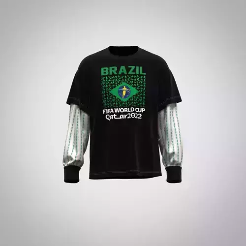 Mens layer t-shirt Low-poly 3D model