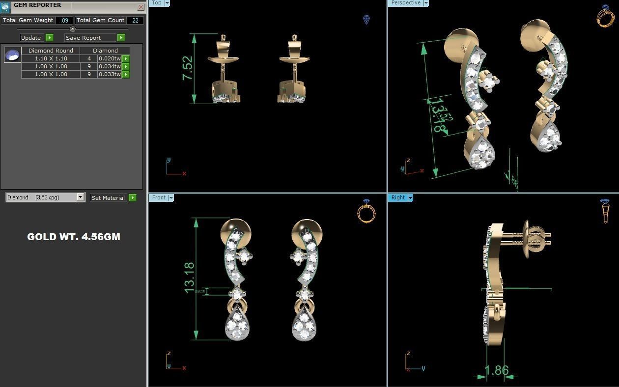 Women Earring 3D print model_7