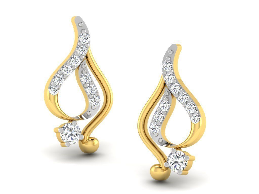 Women Diamond Earring 3D print model_1