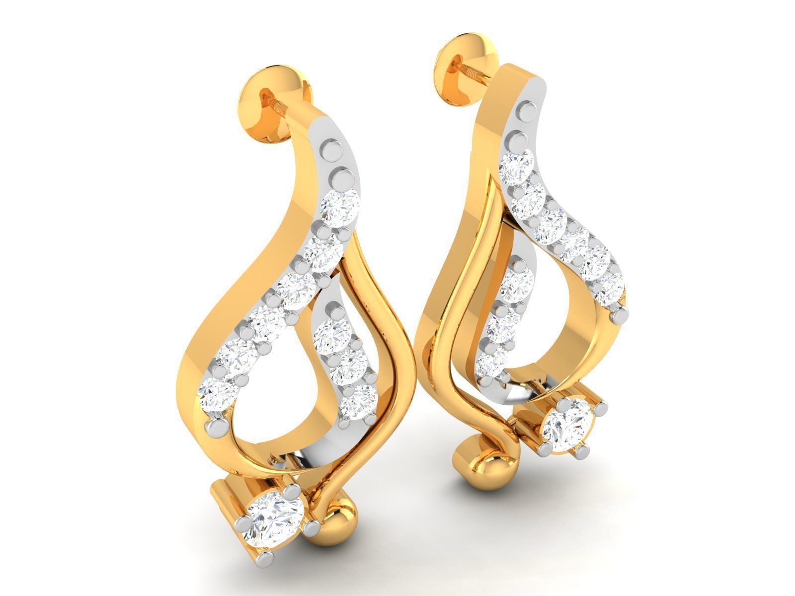 Women Diamond Earring 3D print model_2