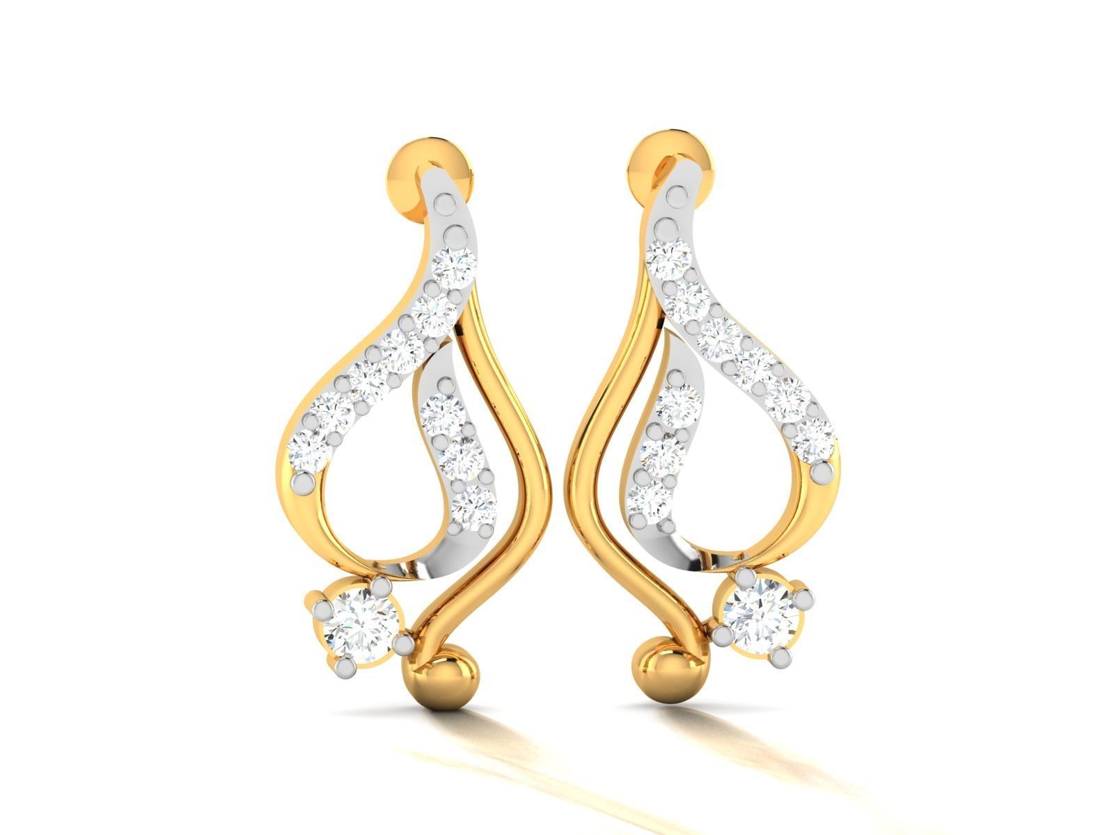 Women Diamond Earring 3D print model_4