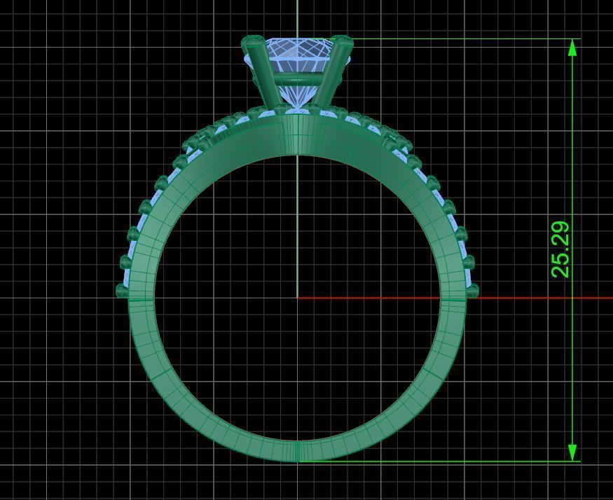 Solitaire ring 3D print model_3