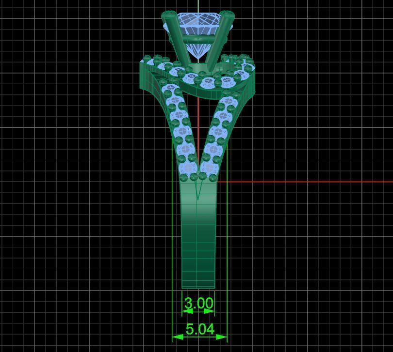 Solitaire ring 3D print model_6