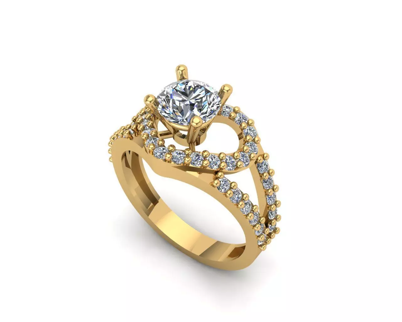 Solitaire ring 3D print model_0