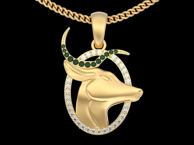 Dear pendant silver gold sterling printable jewelry 3D model 3D print model