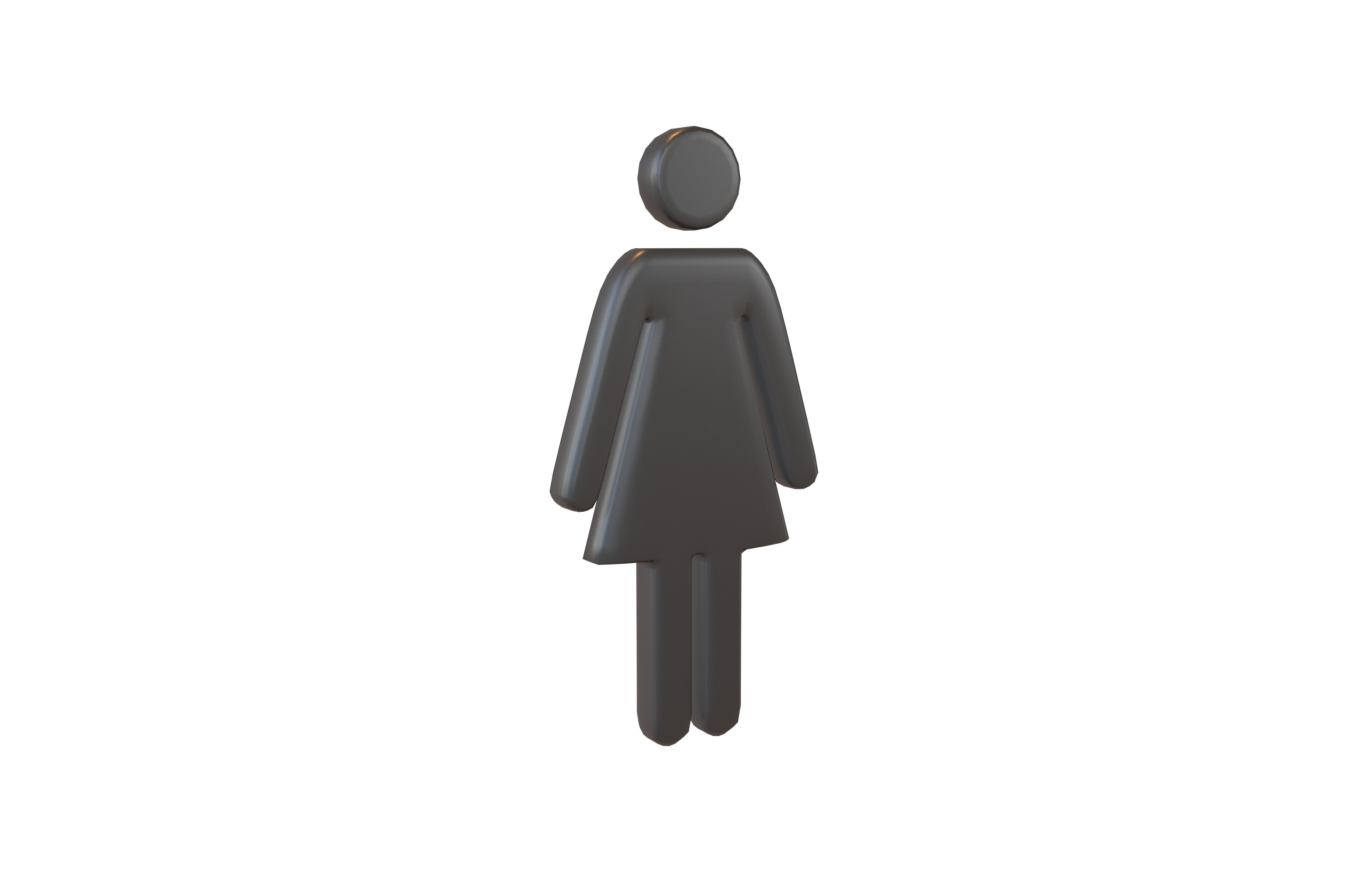Girl Symbol v5 001 Low-poly 3D model_1