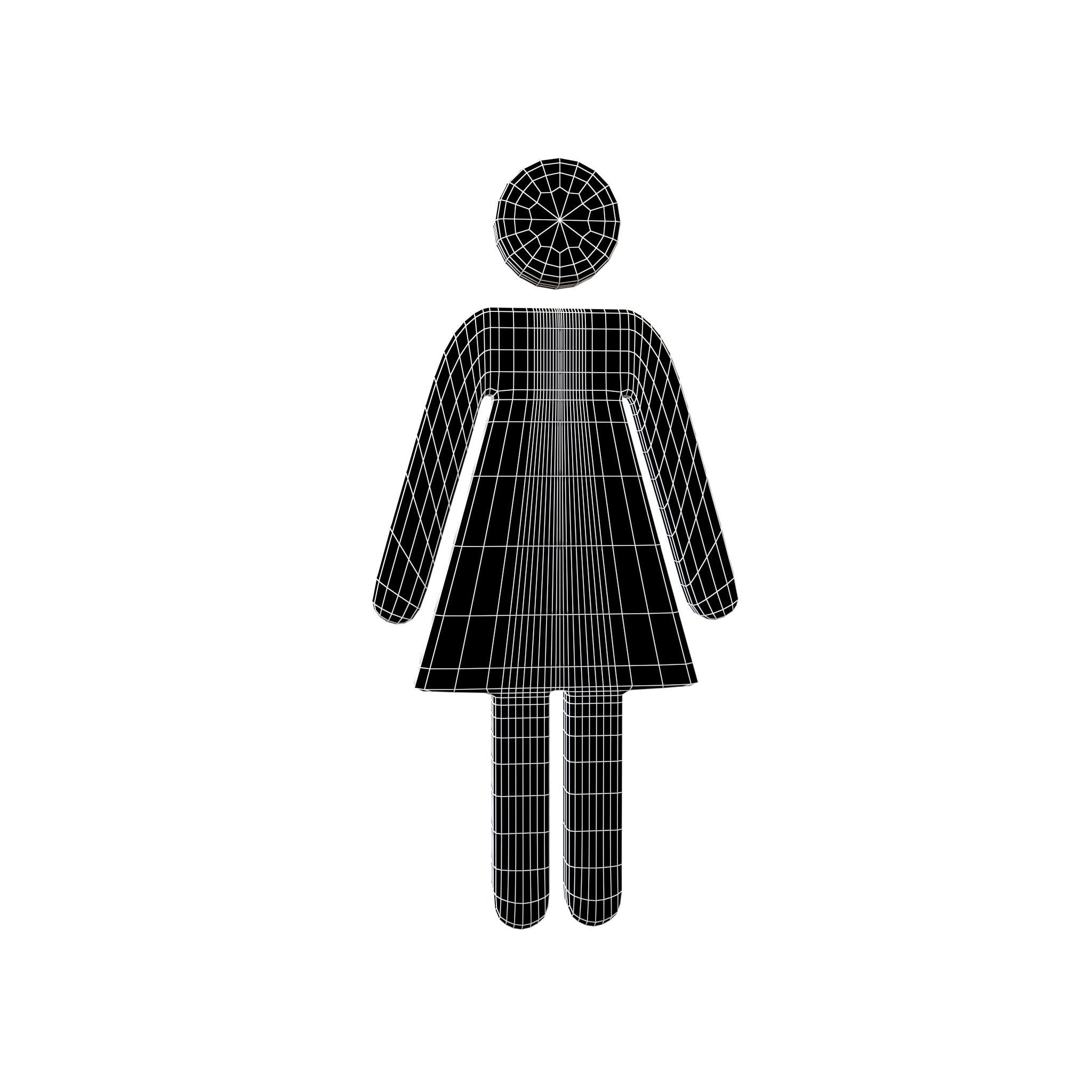 Girl Symbol v5 001 Low-poly 3D model_4
