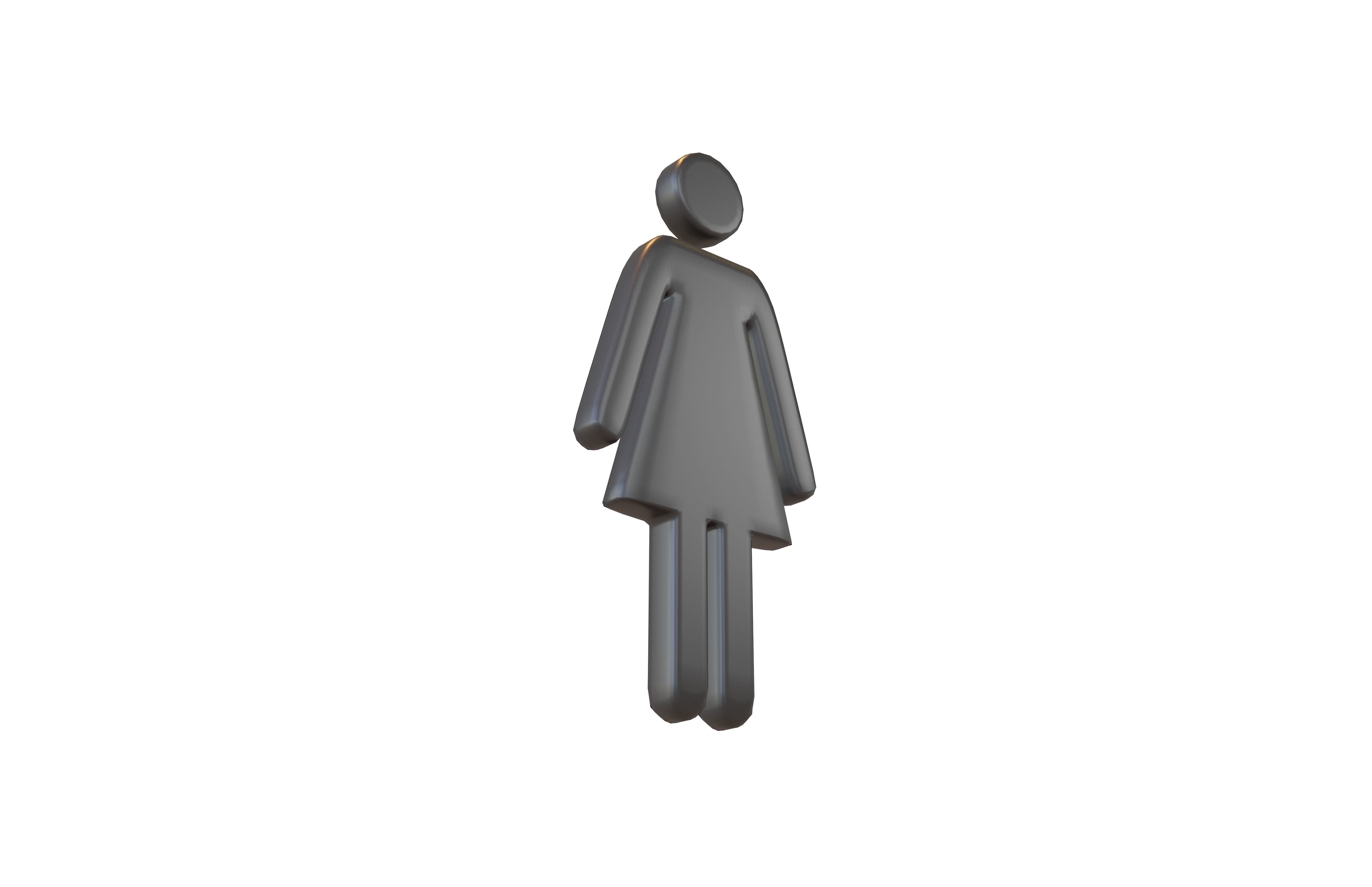 Girl Symbol v5 001 Low-poly 3D model_3