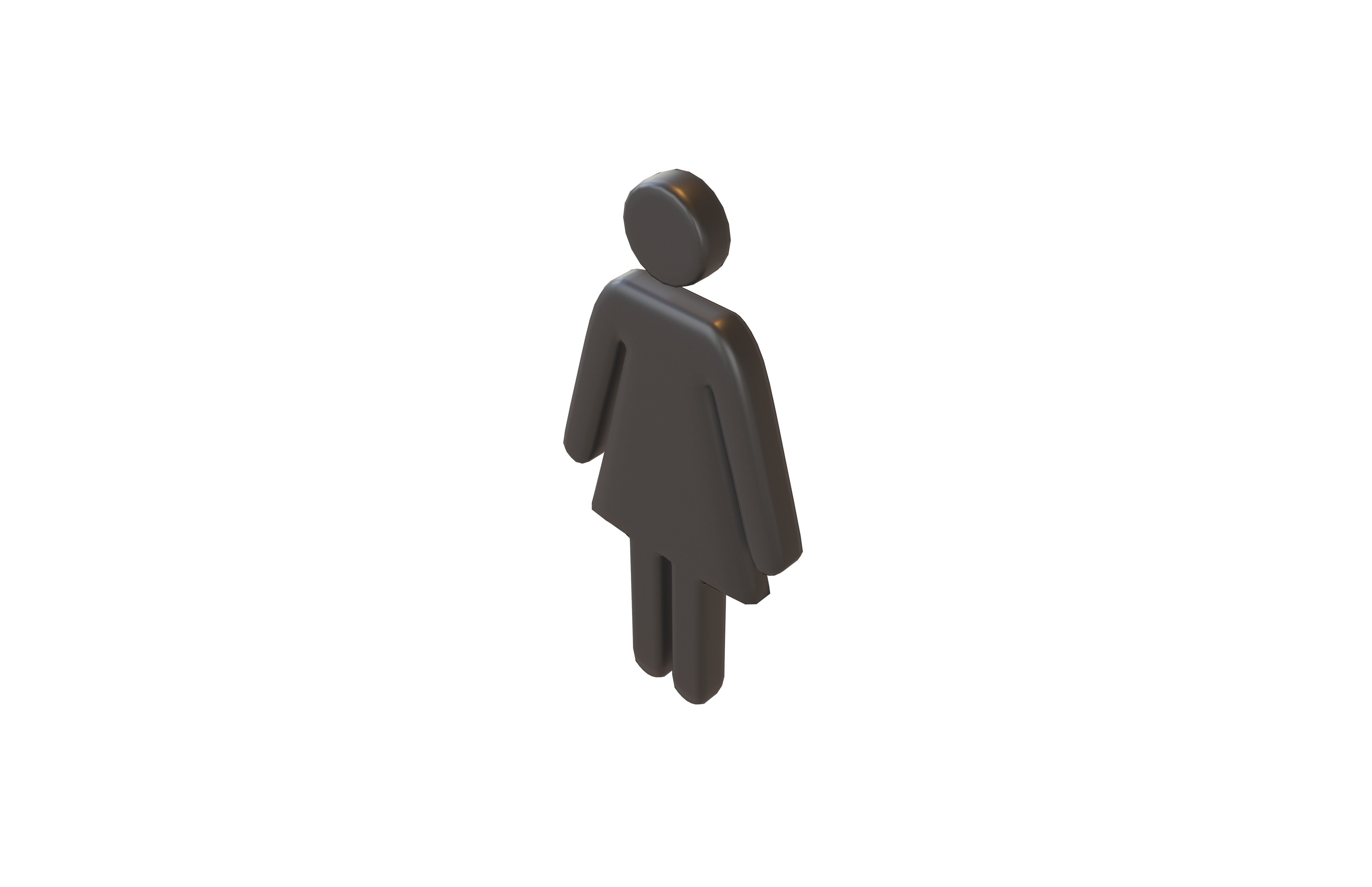 Girl Symbol v5 001 Low-poly 3D model_2