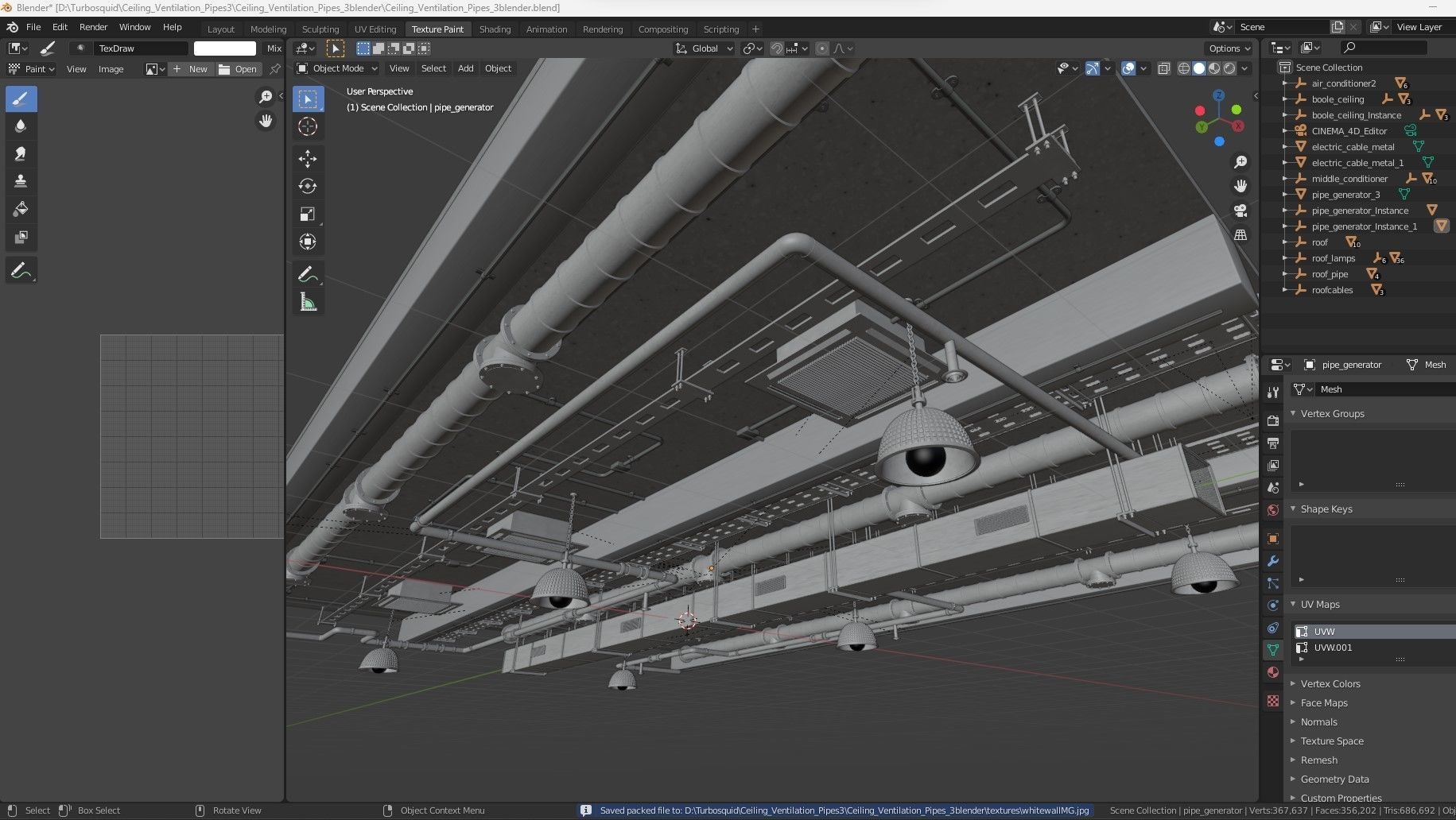 Ceiling Ventilation Pipes 3 3D model_14