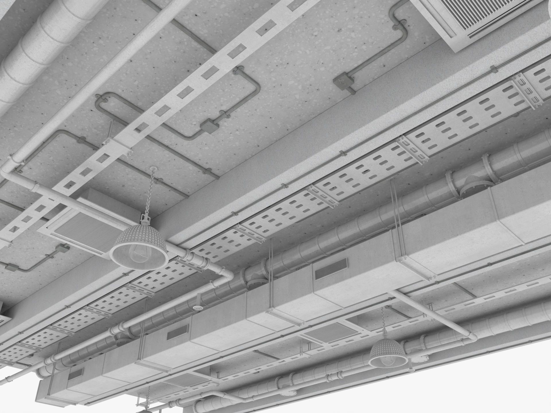 Ceiling Ventilation Pipes 3 3D model_2