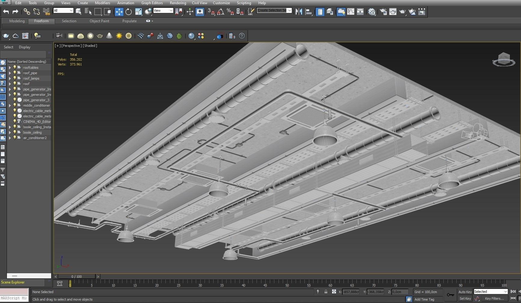 Ceiling Ventilation Pipes 3 3D model_16
