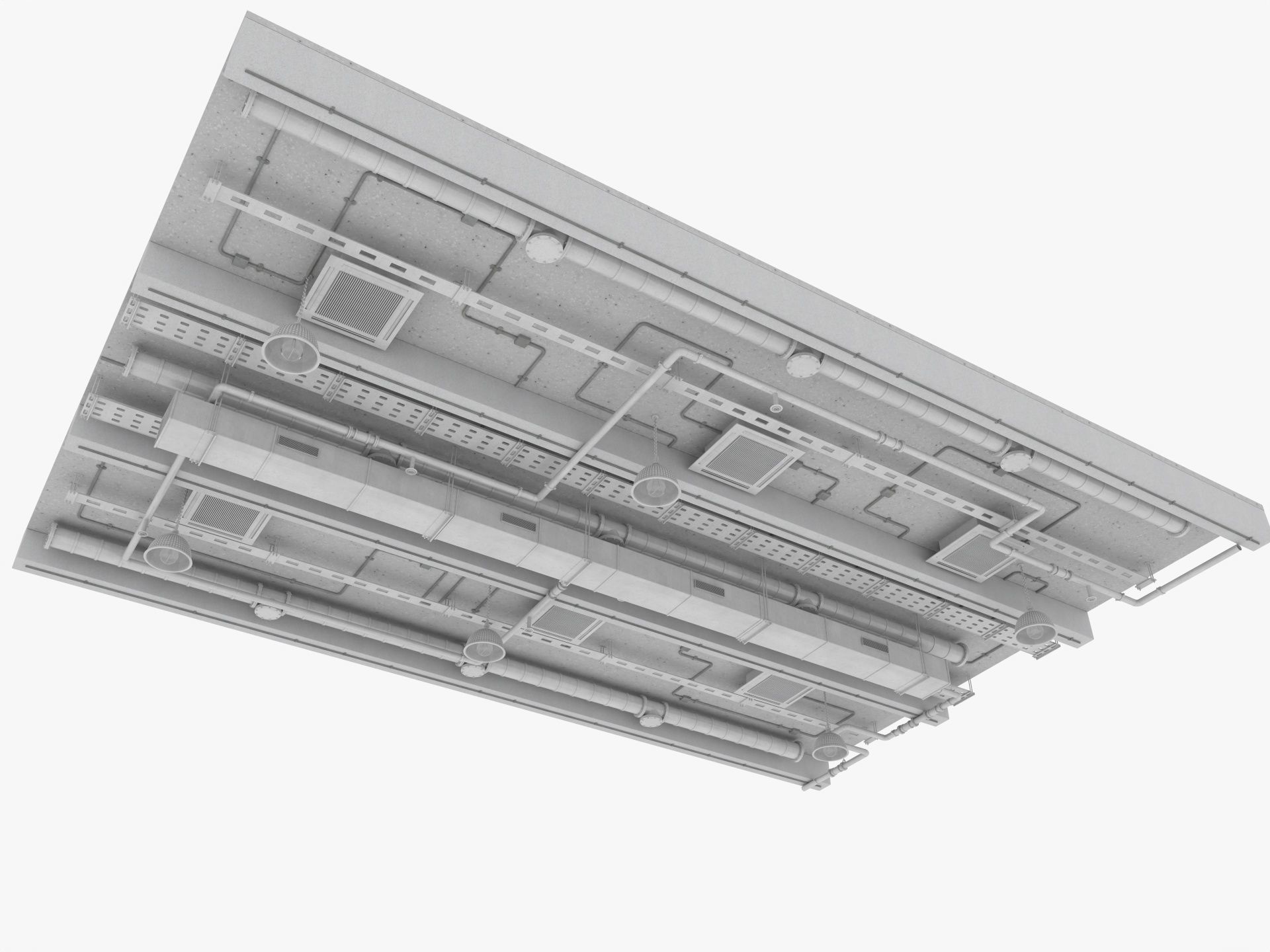 Ceiling Ventilation Pipes 3 3D model_3