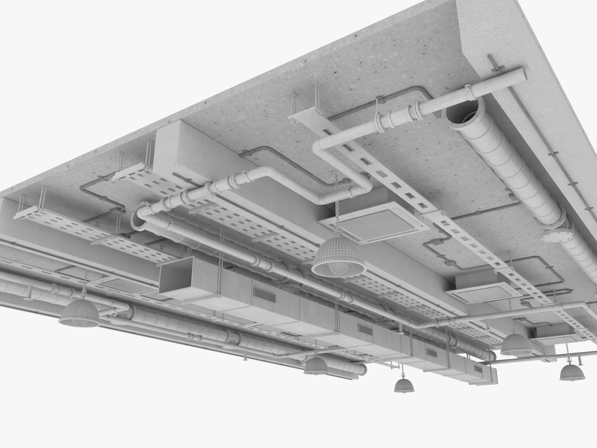 Ceiling Ventilation Pipes 3 3D model_6