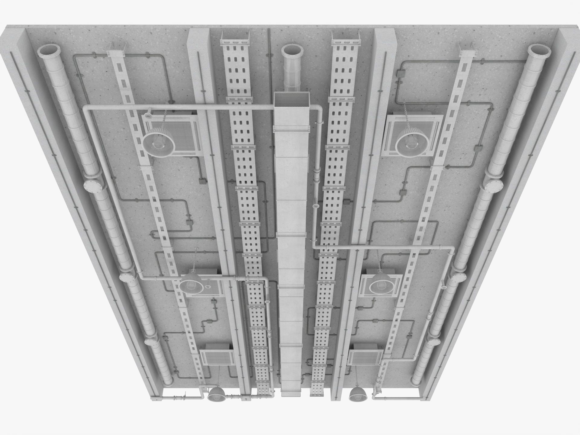 Ceiling Ventilation Pipes 3 3D model_1