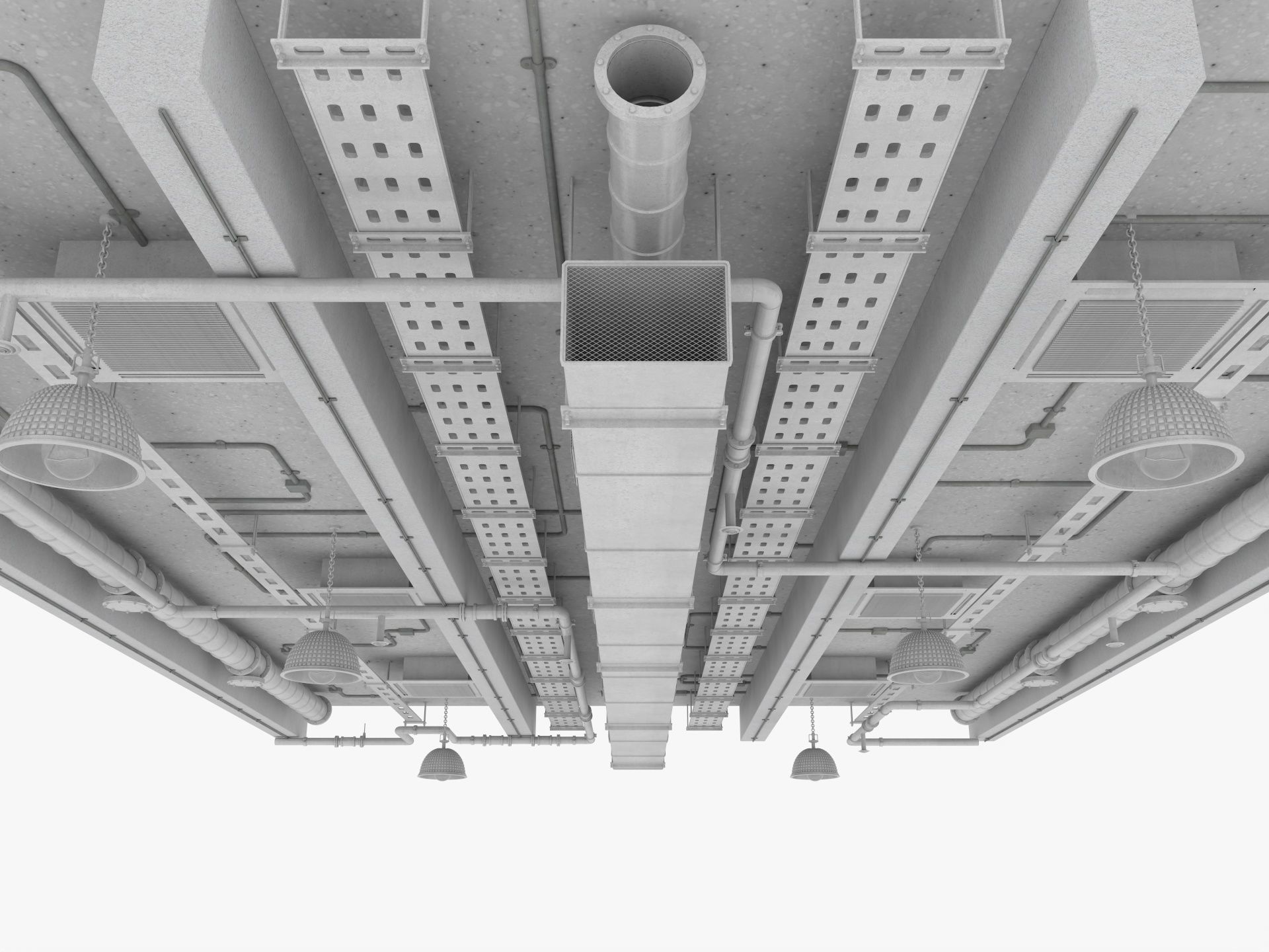 Ceiling Ventilation Pipes 3 3D model_5