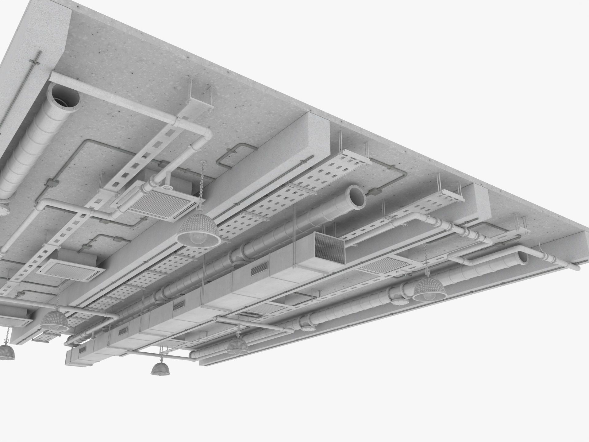 Ceiling Ventilation Pipes 3 3D model_4